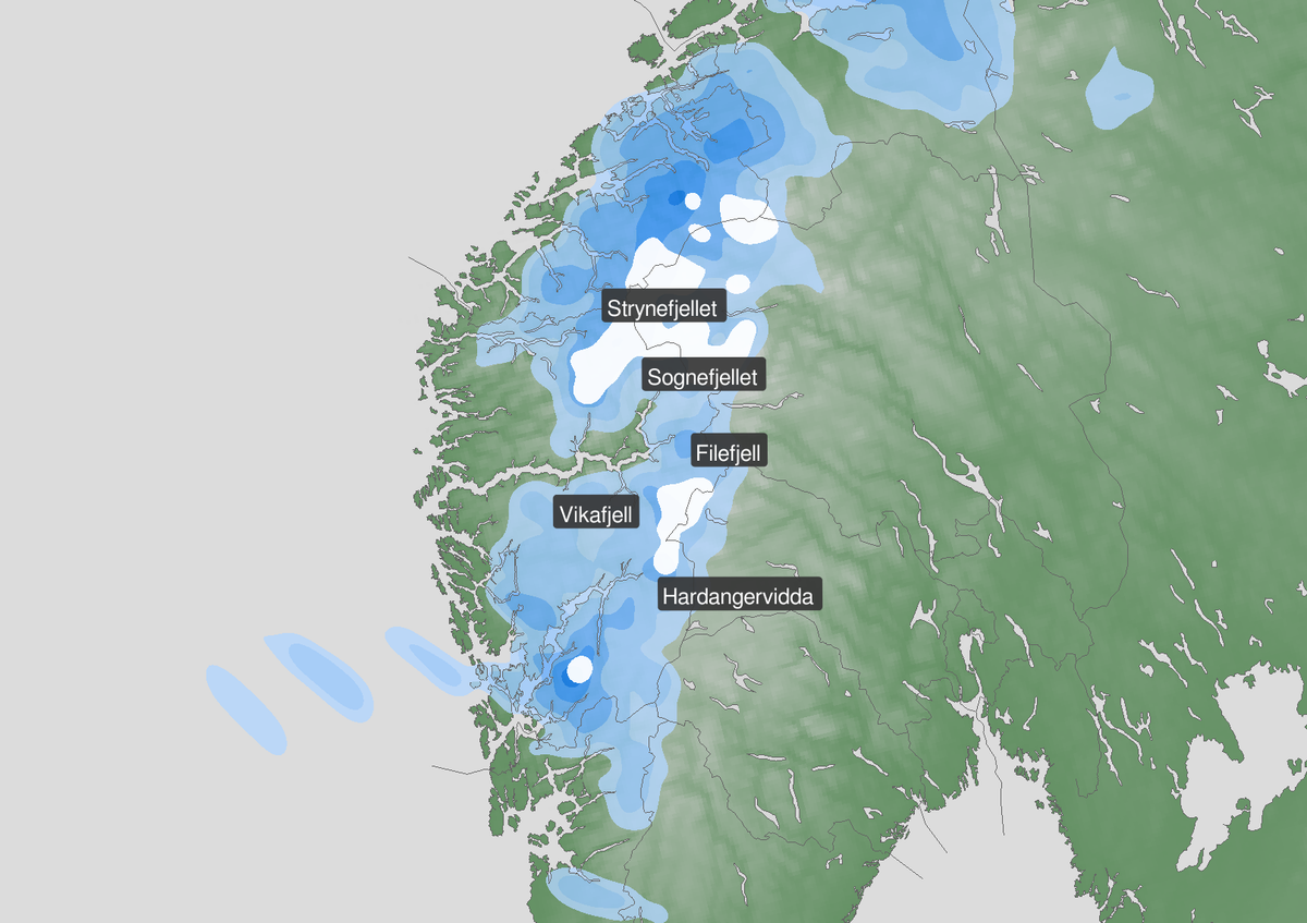 Snø i fjellet