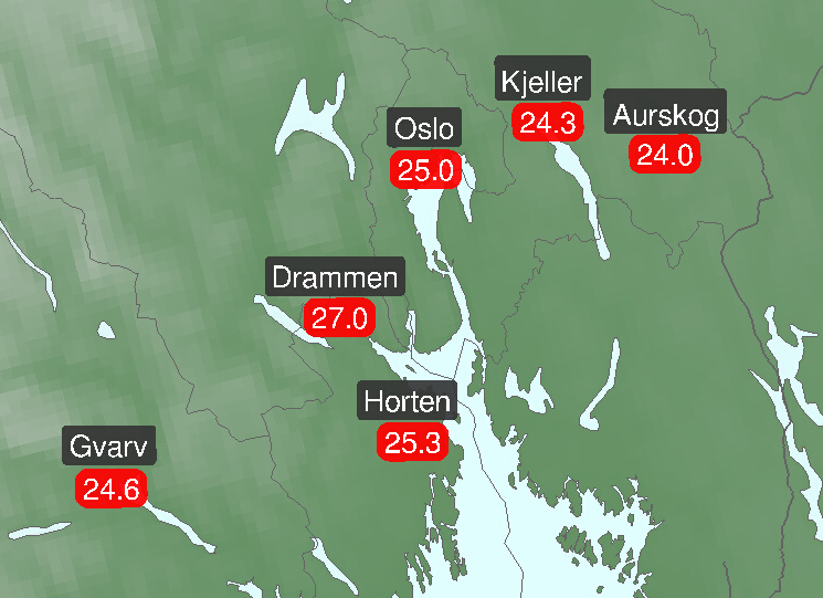 Temp 18.06 sør norge