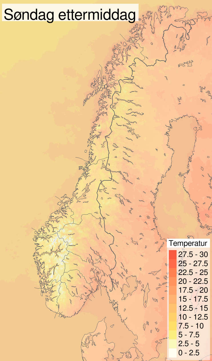 Temperatur illustrasjon søndag